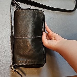 Coach Black Leather Small Flap Cross-Body Bag C043-9848